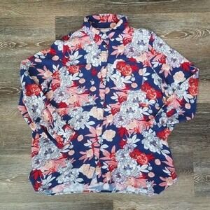🦋 Westbound Petites Floral Button Down Shirt Blouse